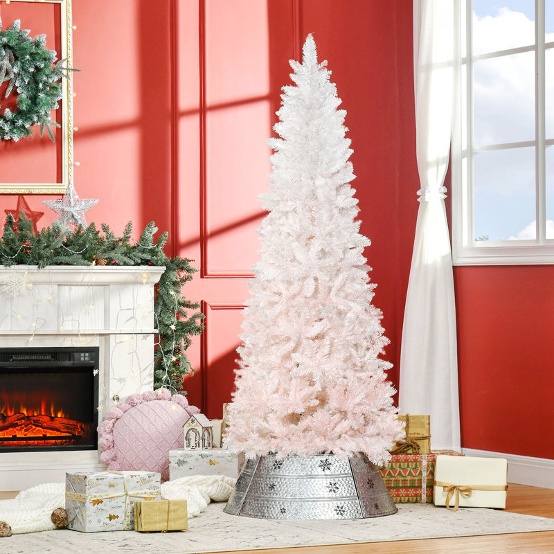 Grand sapin de Noël artificiel non éclairé avec branches réalistes et base en acier, 5.11'