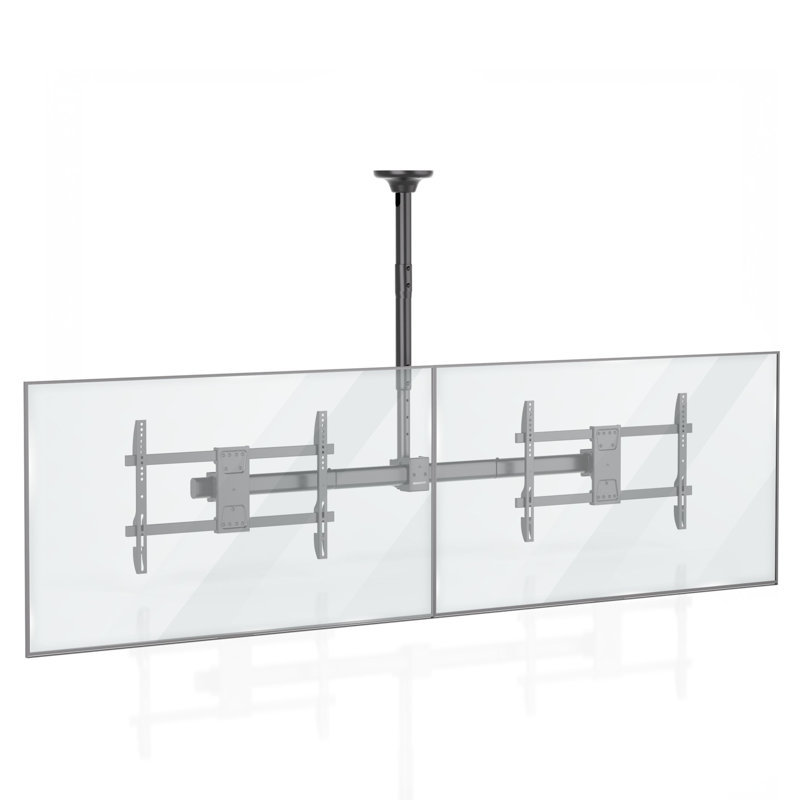 Mount-It! Dual TV Ceiling Mount with Short Pole for 35" to 60" TVs, 43.9" H x 82.3" W x 7" D
