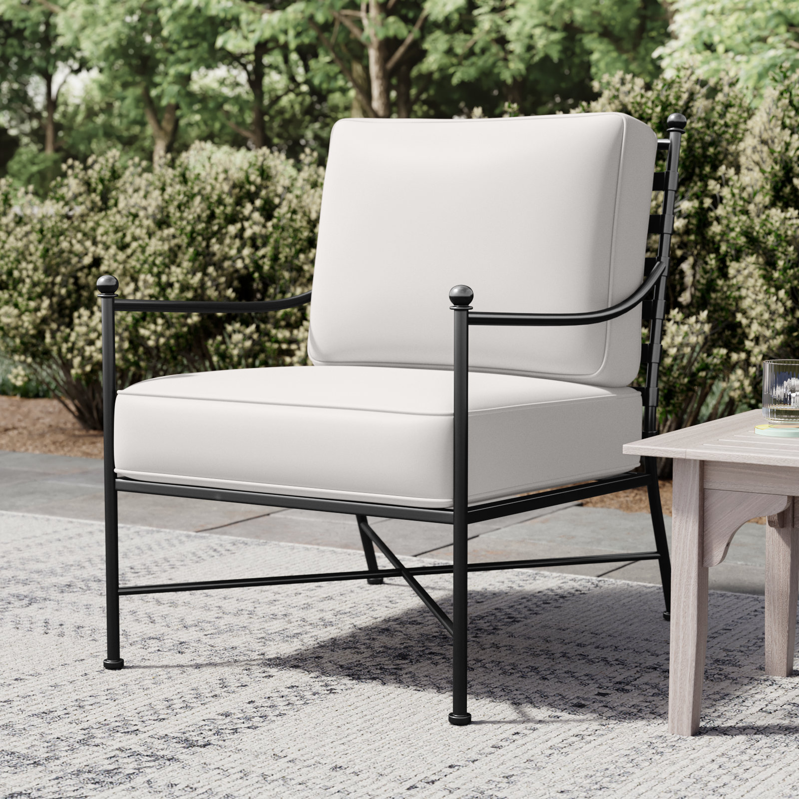 Lucier Sunbrella® Patio Lounge Chair, Canvas Flax Sunbrella® Canvas