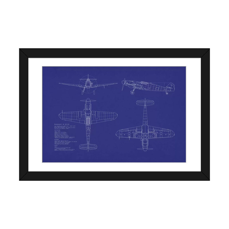 « messerschmitt bf 109 g-10 », impression sur toile tendue, H 24 po x l 32 po x P 1 po, Papier d'art encadré noir, Blanc