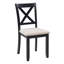 Ensemble de salle à manger rectangulaire de style ferme 6 pièces, table à manger bicolore en bois, 4 chaises noires à dossier en X en tissu et 1 banc rembourré