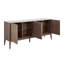 Buffet 71 po Kraig en verre céramique blanc et noyer