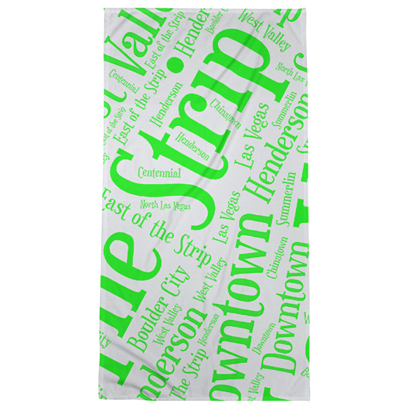 Bath Towel, Green, Poly/Cotton, Las Vegas