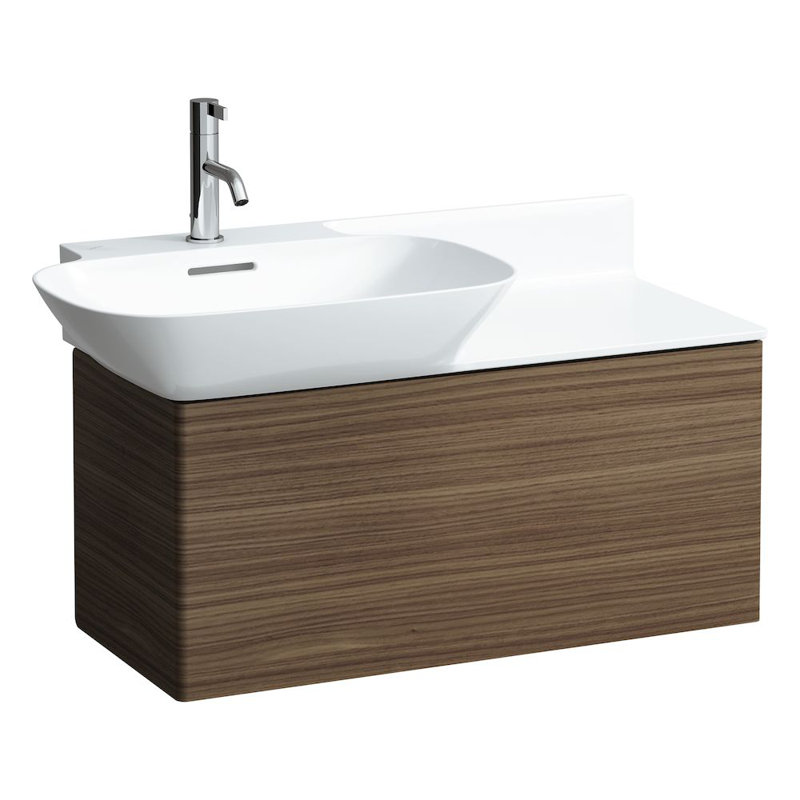 Ino 35.43'' L Bathroom Sink, Single Hole, Right Shelf