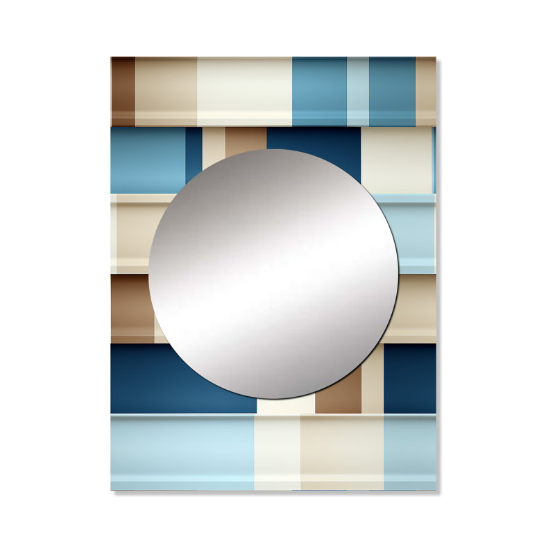 Motif rayé blanc et bleu Jequetta, 40 po x 30 po