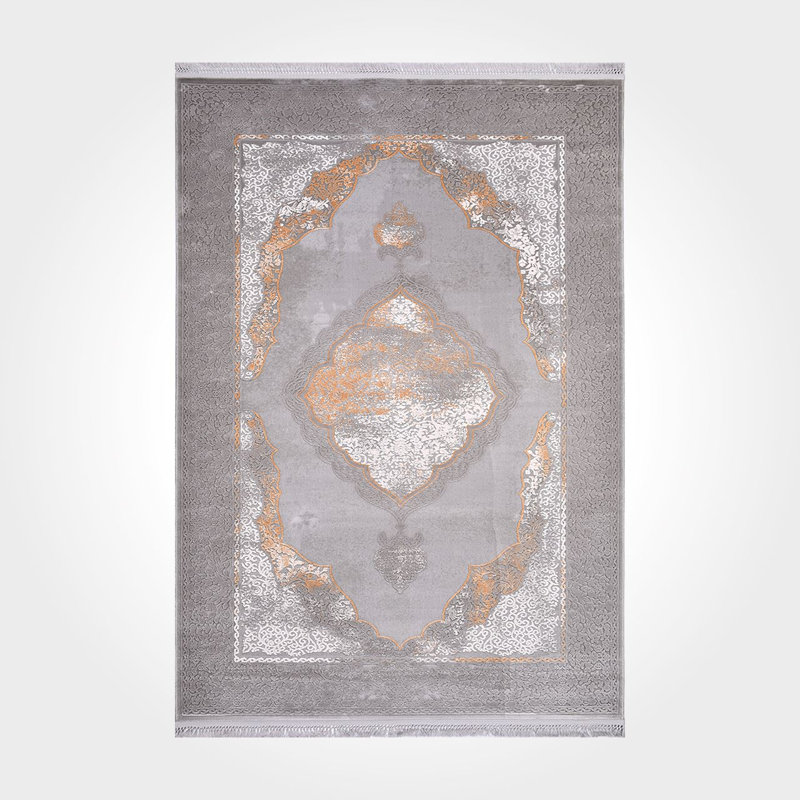 Tapis oriental beige antidérapant lavable à la machine, Rectangle 5 pi 3 po x 7 pi 9 po