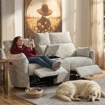 Callendale Power Reclining 2-Seater Sofa With Storage Console & Dual USB & Type-C Chargers