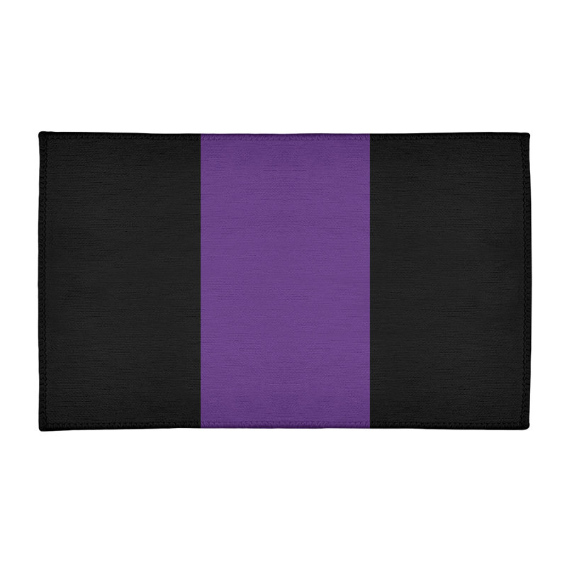 Tapis noir rayé/mauve zone, Rectangle 2 pi x 3 pi