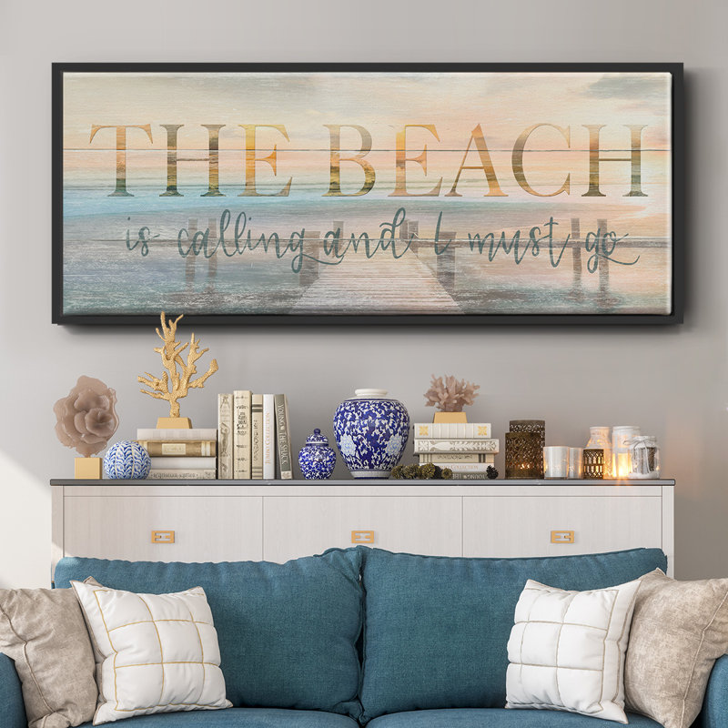 The Beach is- Toile encadrée, H 24 po x l 60 po