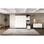 Lit escamotable blanc double avec bureau intégré, étagères et armoires de rangement, meuble de chambre multifonctionnel gain de place-2007917303