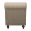 Chaise chic brune avec capitonnage à boutons, tissu texturé, structure en bois massif et coussin de soutien, revêtement en tissu moderne, base stable et confortable