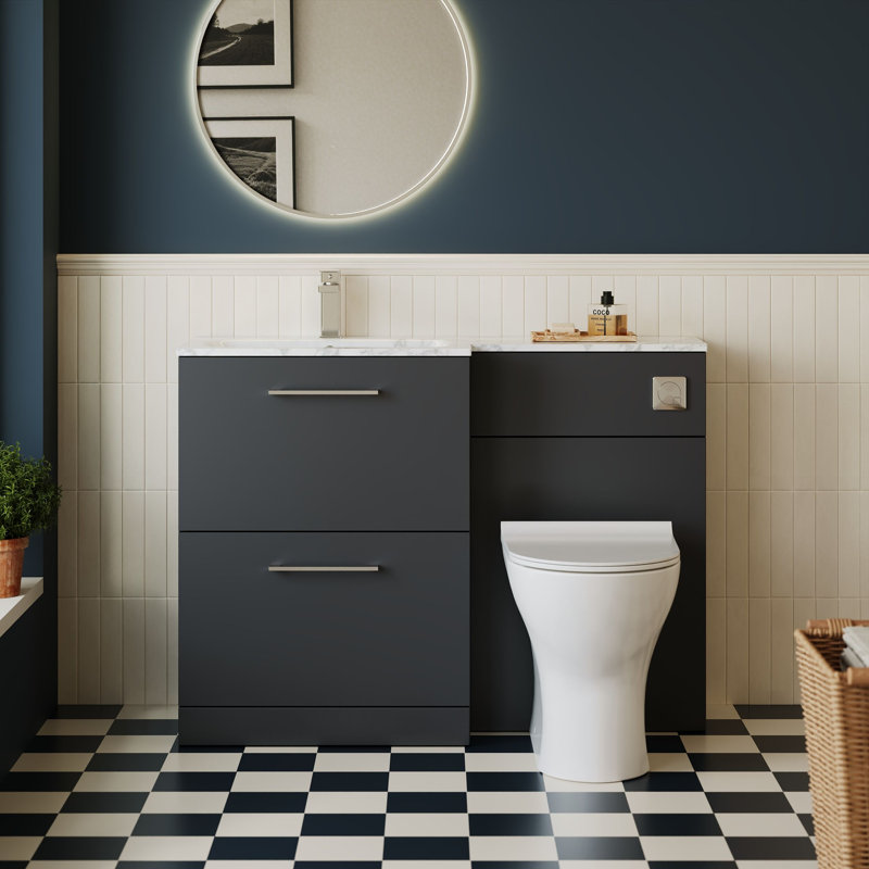 Arno 1105 mm Bathroom Vanity, Soft Black