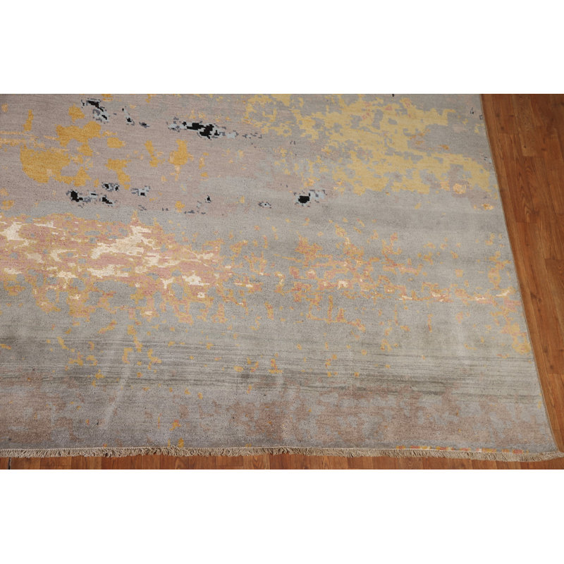 Tapis abstrait à motif de teinture végétale 13 x 18