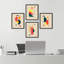 Mid-Century Modern Retro Polygon Collage, impression encadrée de 4 pièces-90605069-90605070