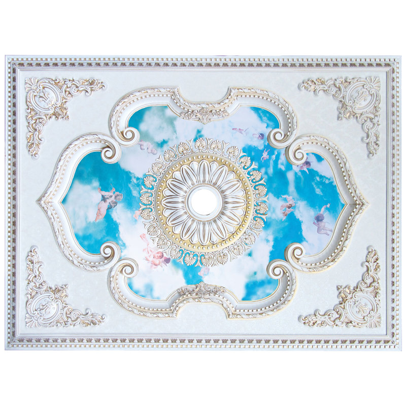 Rectangle rectangulaire bleu ciel Angel Medallion