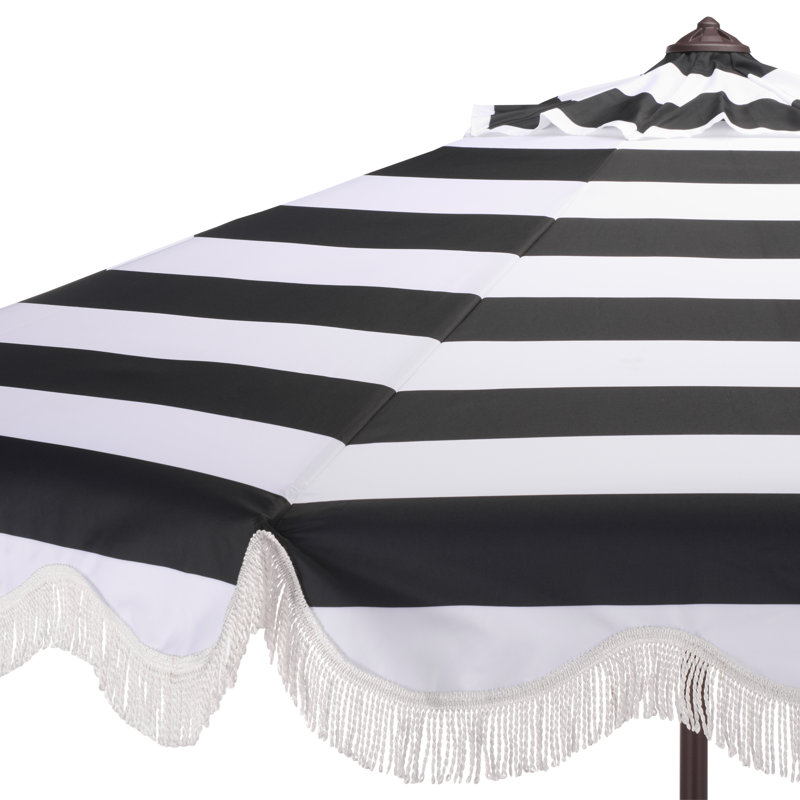 256.01cm Market Parasol, Black Stripe