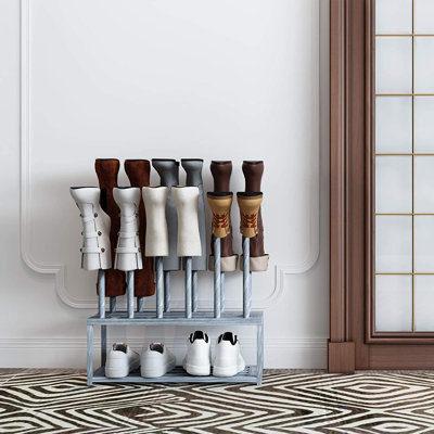 Étagère de rangement à 2 niveaux pour chaussures en bois