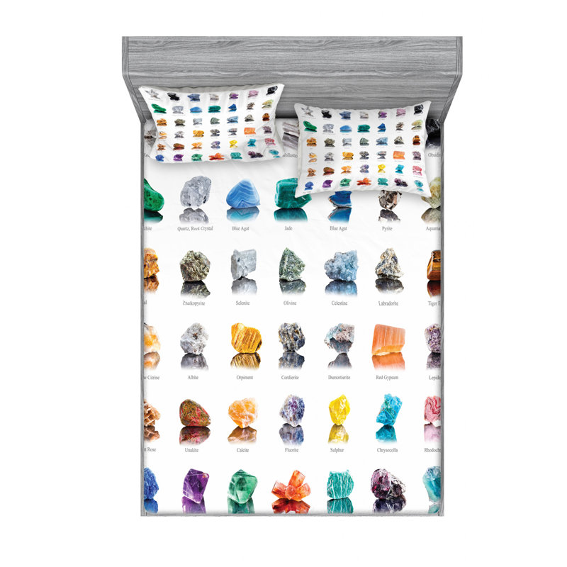Gemstone Microfiber Sheet Set, Queen Sheet Set + Fitted Sheet + 2 Pillowcases