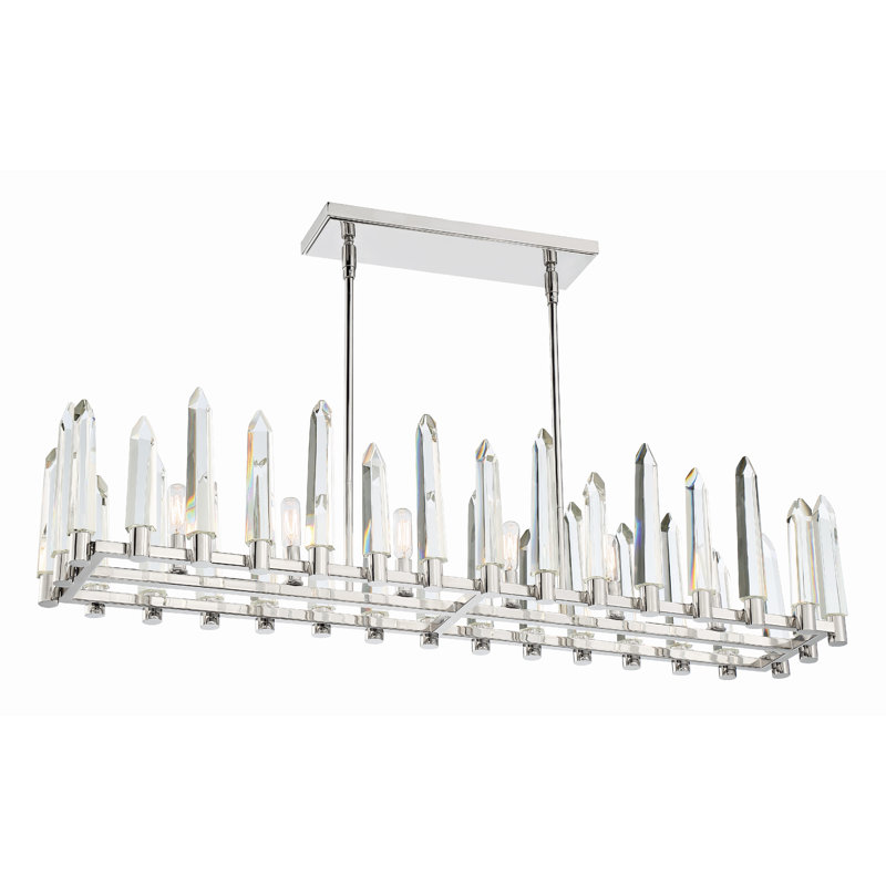 Lustre linéaire en nickel poli 6 lumières Acquanetta