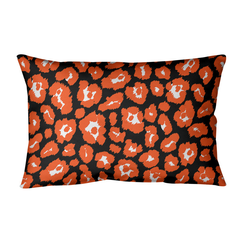 Housse de coussin rectangulaire Cincinnati football, Noir / Orange, Croisé en coton