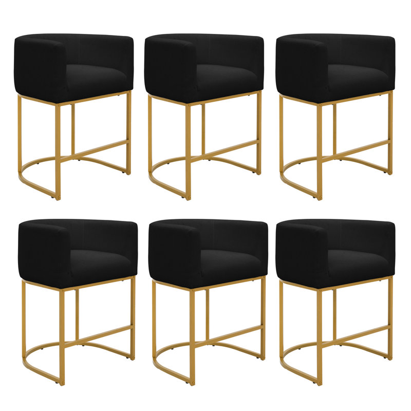 Tabouret de bar 26 po, Black Seat/Gold Frame, 6