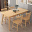 Table de salle à manger rectangulaire en bois d'hévéa massif pour la salle à manger / cuisine-1249292629