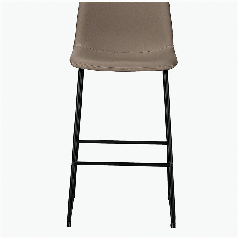 Chaise de bureau, tabouret de bar, bureau debout, bureau d'ordinateur, bureau, extérieur en cuir brun, métal noir, moderne, moderne