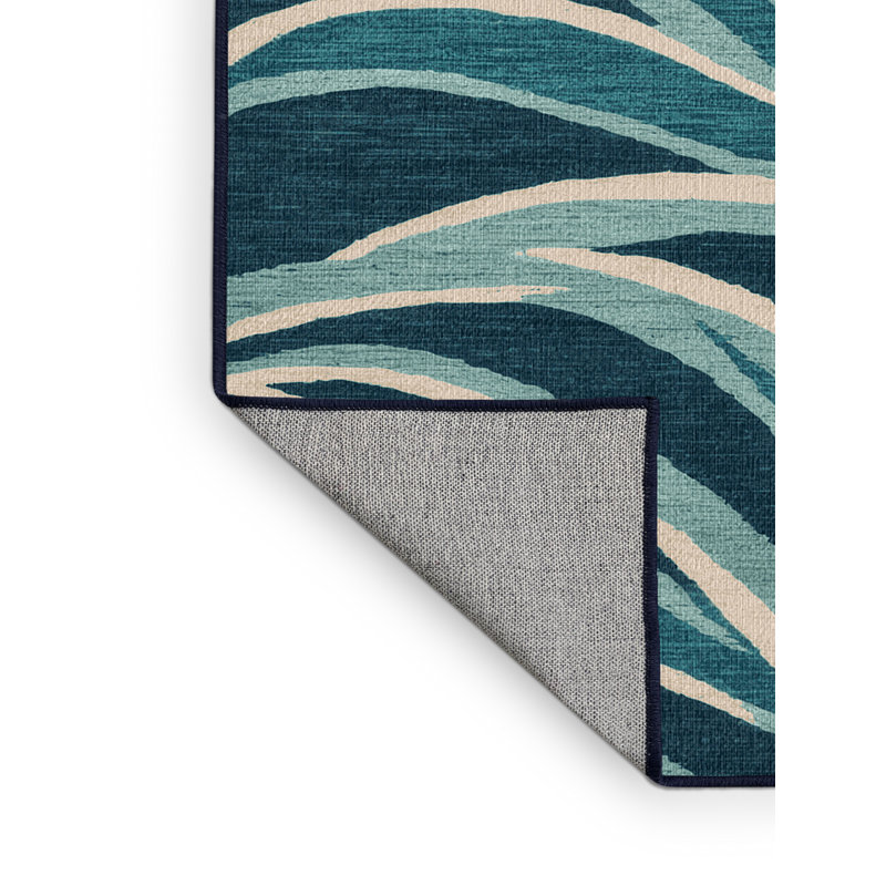 Washable Ocean Spray Hawaiian Area Rug, Square 6'