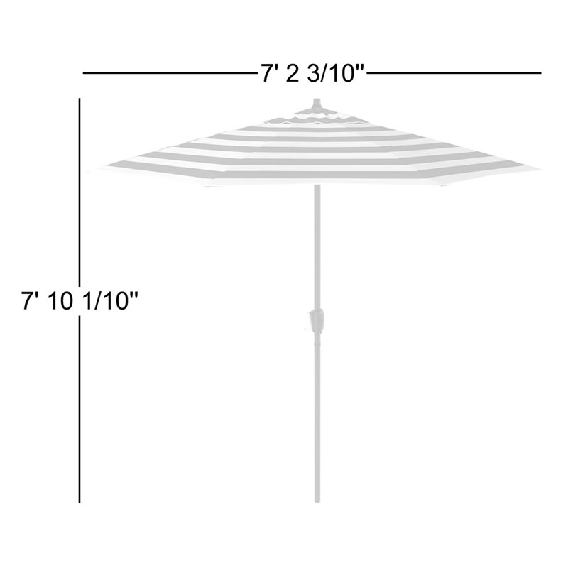 Parasol de Sunbrella 86,3 po Suniti, Blue/Dark Blue Sunbrella