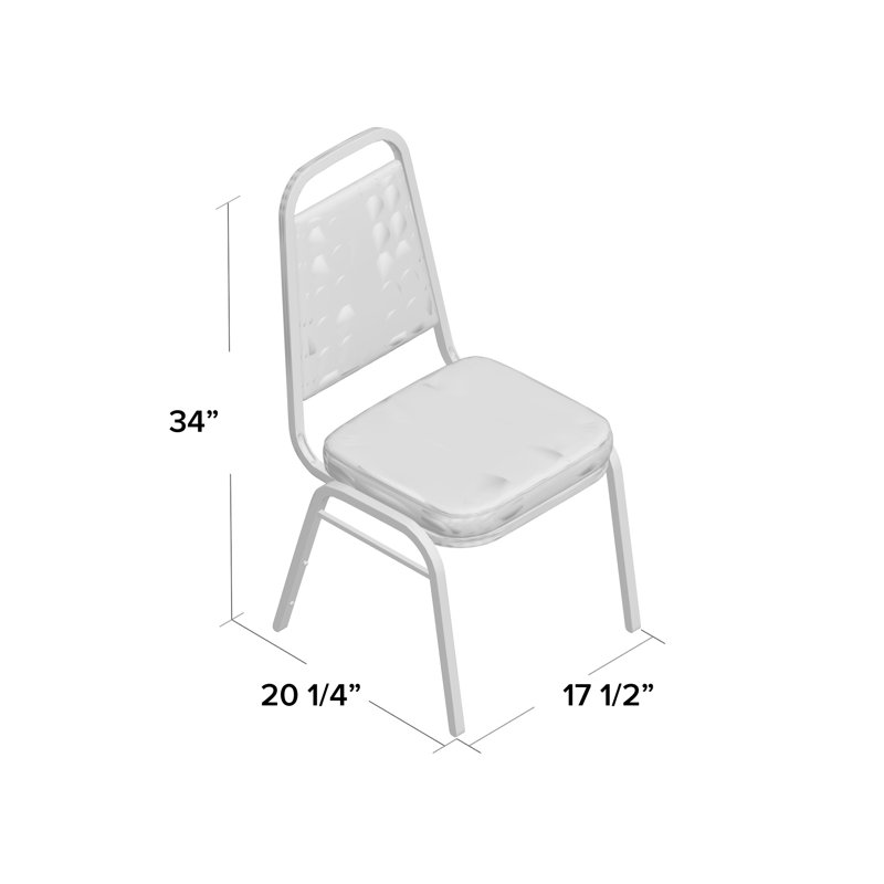 Elegant Black Vinyl Banquet Chair with Powder-Coated Steel Frame