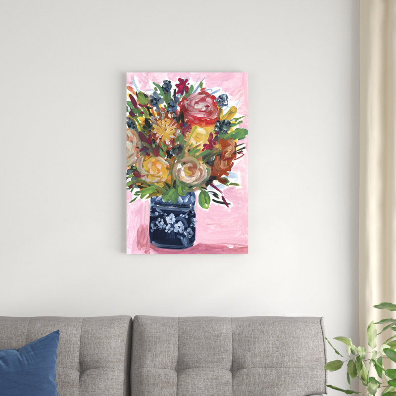 Bouquet dans un vase II, H 30 po x l 20 po x P 1,25 po