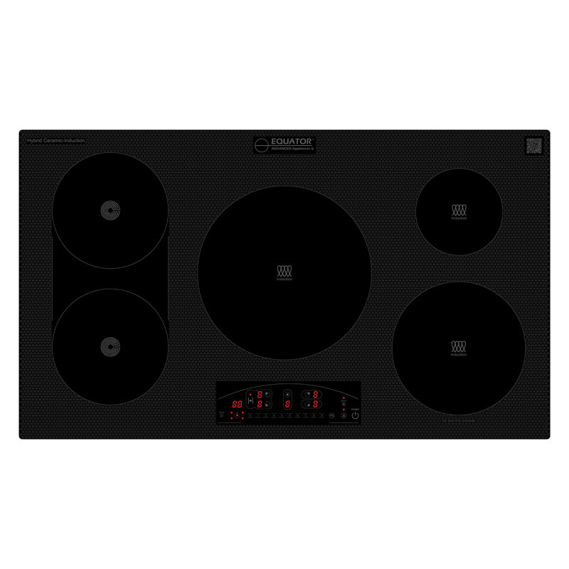 Plaque de cuisson électrique hybride 36 po à 5 brûleurs en céramique Equator Design 220 V