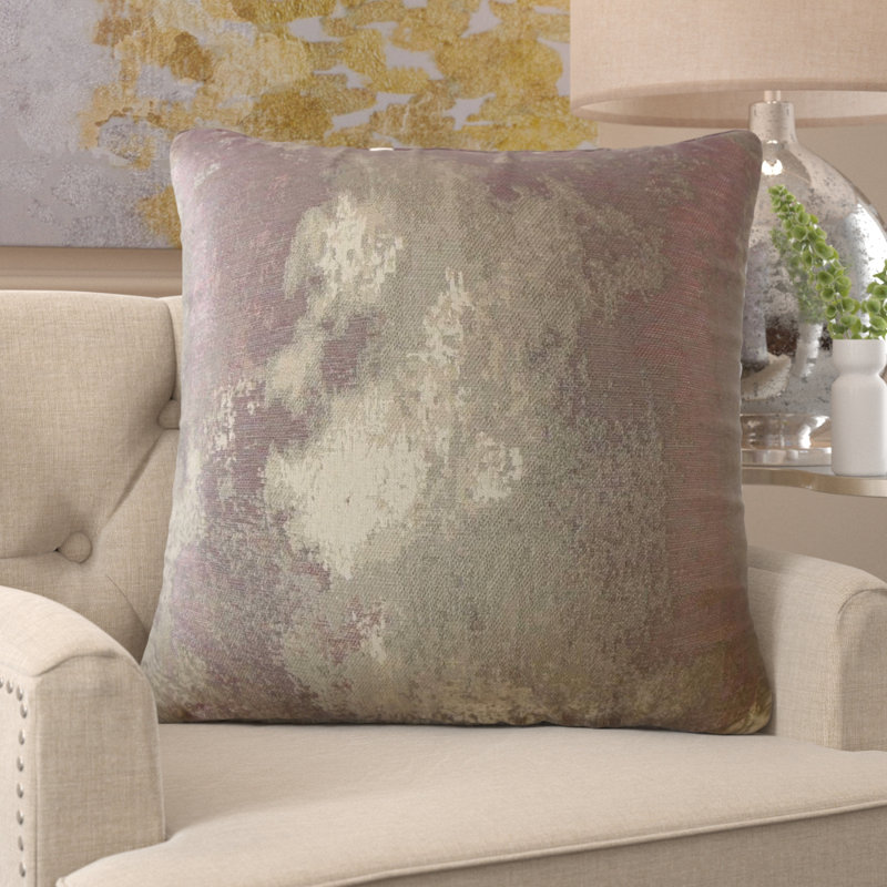 Zakhar Feather Reversible Throw Pillow, 20" x 20", Lumbar Pillow, Gray/Purple