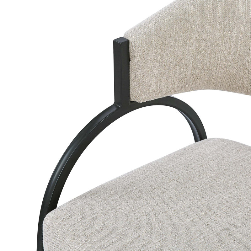 Chaises de salle à manger rembourrées avec pieds en métal (ensemble de 2), Beige