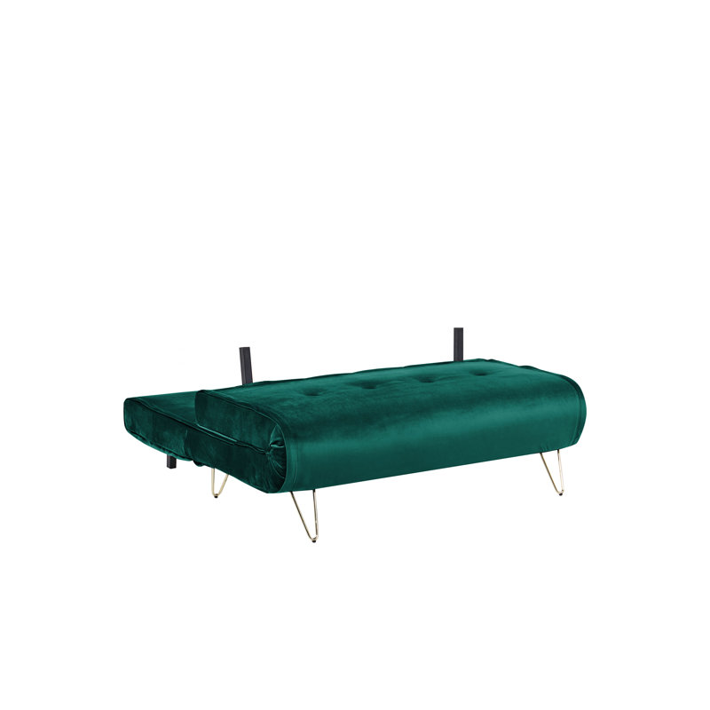 Millar Queen 130cm Upholstered Futon And Mattress, Dark Green