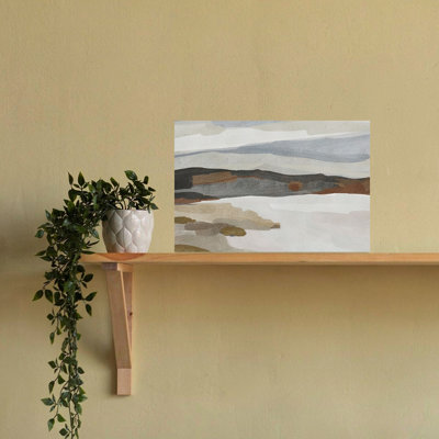 Art mural de paysage abstrait de la côte douce et abstraite minimaliste moderne