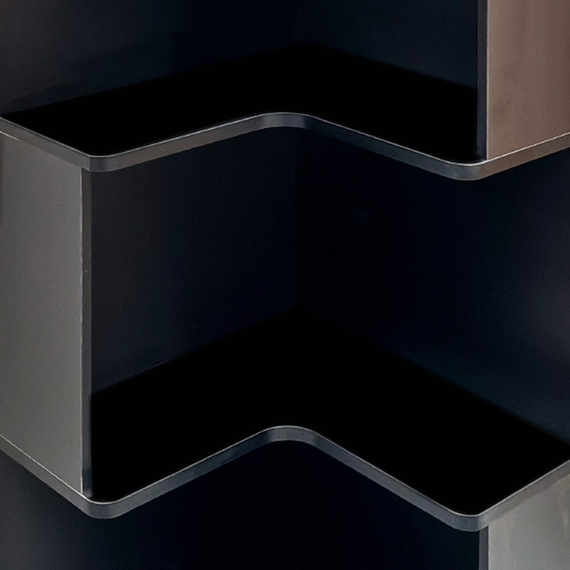 Étagère d'angle avec bibliothèque à 5 niveaux avec chicane, Black