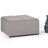 Avalon 35"W Upholstered Linen-Look Fabric Modern Square Coffee Table Storage Ottoman with 4 Flip-Over Trays-1916693126