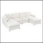 Chenille recouverte de 2 repose-pieds mobiles et 1 coussin décoratif-582436232