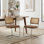 Ensemble de 2 chaises de salle à manger de style moderne Mid-Century rembourrées en velours