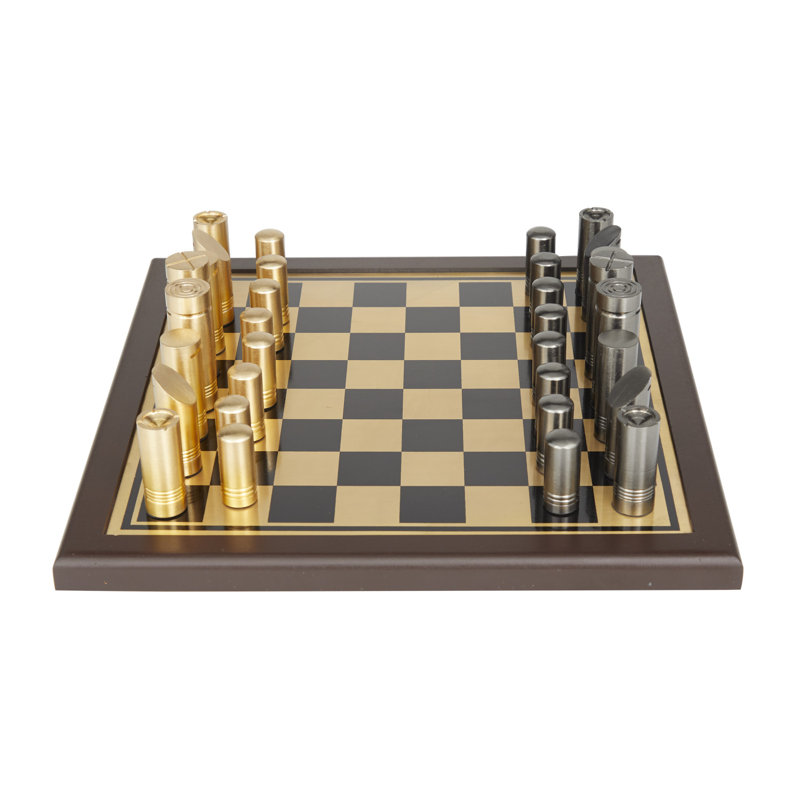 Ensemble de jeu en aluminium Neta, H 3,85 po x L 14 po x l 14 po, Doré / Noir