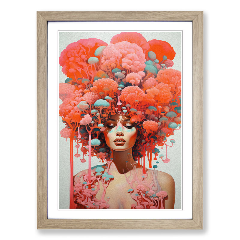 Single Picture Frame Print on Wood, Oak Framed, 64cm H x 46cm W