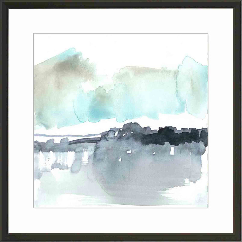 «Snow Line III» par Jennifer Goldberger - reproduction d'art encadrée, H 20 po x l 20 po, Noir