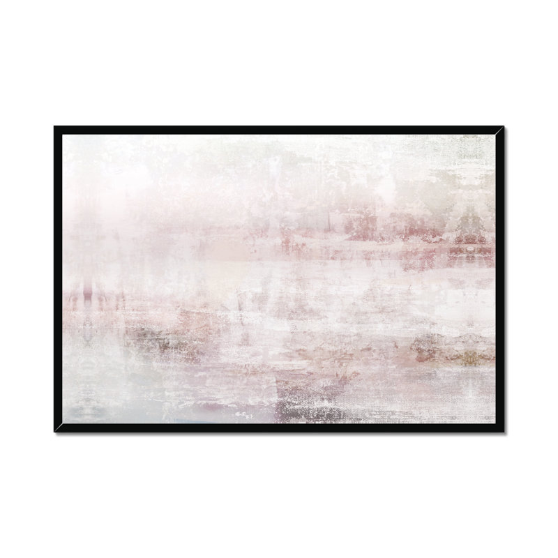 Merlot Blush Abstract - Painting Print, Black Framed Paper Print, 65cm H x 95cm W x 2.3cm D