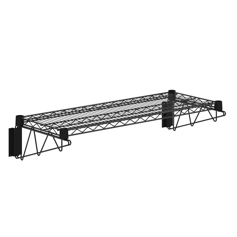 Tablette murale noire en fil d'époxy, H 8 po x l 36 po x P 14 po