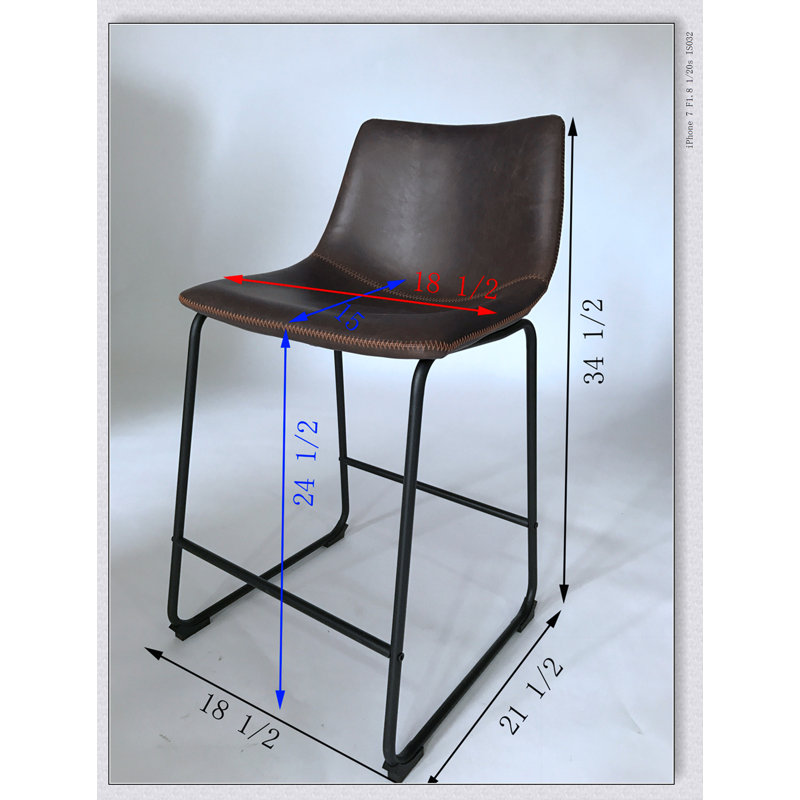 Tabourets de comptoir Lotusville, Brun, Tabouret de comptoir (siège d'une hauteur de 24,5
