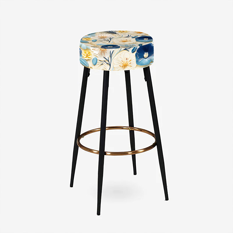 Ensemble de 2 tabourets de bar bleu et blanc