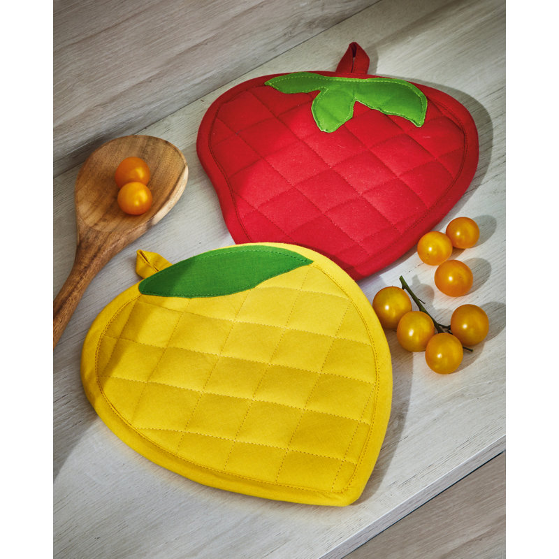 Lemon Potholder Trivet Yellow Multi Cotton Everyday