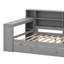 Lit plateforme double avec tête de lit tapissier, bureau intégré, 8 tablettes de rangement, lit gigogne escamotable, lumières DEL-122261640