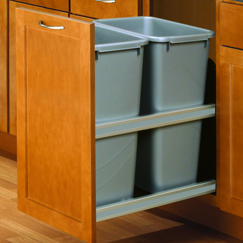 Plastic Open Pull Out Trash Can - 12.5 Gallons